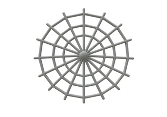 3d icon of gray spiderweb isolated on transparent background