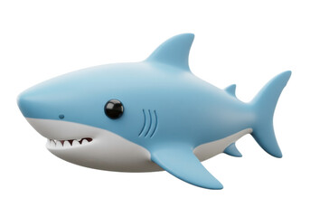 3d icon of a blue shark with sharp teeth isolated on transparent background