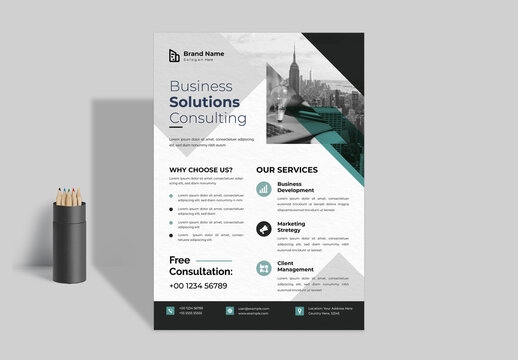 Business Solutions Consulting Flyer Modern Corporate Marketing Template