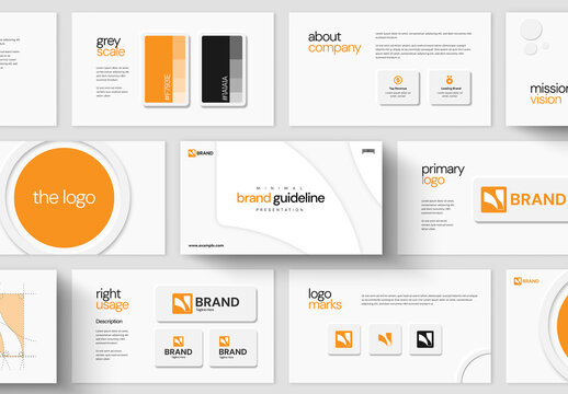 Modern And Minimal Brand Guideline Presentation With Neumorphism Style