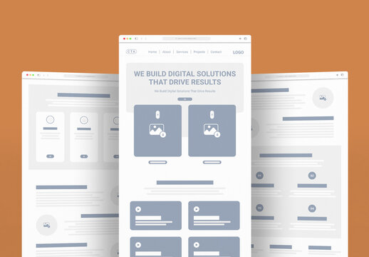 Modern Wireframe Template Layout