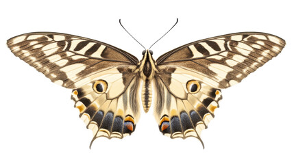 Fototapeta premium Detailed Close-Up of a Colorful Butterfly with Intricate Patterns on Transparent Background