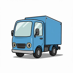 blue truck isolated on white