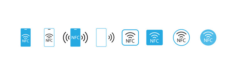 NFC icon . NFC payment with mobile phone, vector illustration