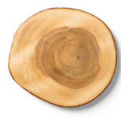 A smooth wooden slice showcasing its natural grain, ideal for serving or decorative purposes.