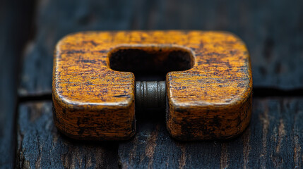 Rustic copper chain link detail for industrial design or vintage jewelry concepts close up macro shot