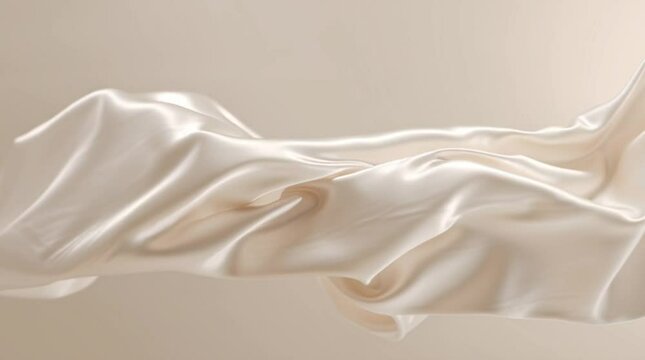 Elegant cinematic slow-motion of soft silk fabric flowing with gentle ripples and folds. Perfect background for beauty or fashion.

