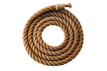 Thick Brown Coiled Rope, Nautical Theme, Texture, Background, Detail