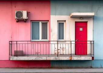 Colorful apartment building facade