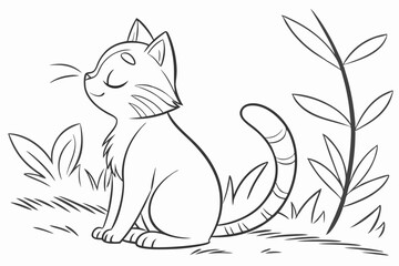 Calm Companion: Sitting Cat Outline