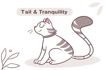 Tail & Tranquility: Cat Sitting Clipart