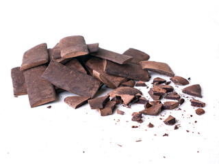 Chunk of cacoa mass bar or cocoa liquor. 100% pure cocoa chocolate.