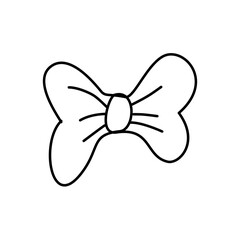 Hand Drawn Simple Black Outline Bow Clipart Illustration