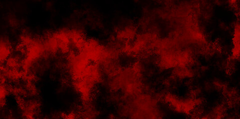 Abstract grunge red and black powder explosion cloud on black background. dark red smoke Like cloud wave effect on black. dark fire flame grunge texture background. toned fiery red sky.