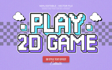 2D Pixel Game Retro Vintage Text Effect for Poster, Logo and T-Shirt Template