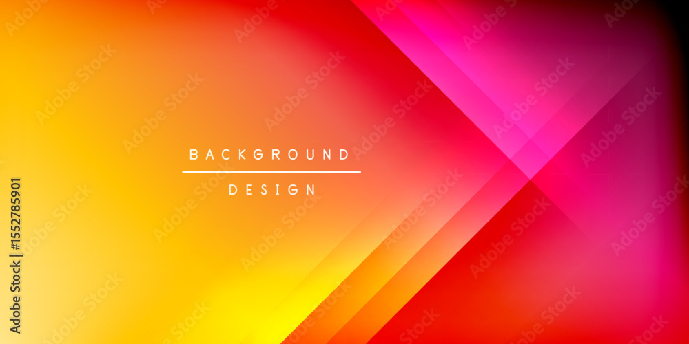 Poster vibrant gradient blends yellow, orange, pink, red. diagonal lines create dynamic visual effect. dark