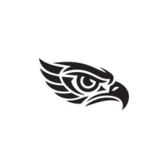 Bold Eagle Eye Tribal Vector Illustration on White Background