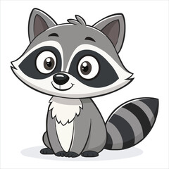 Cute Cartoon Raccoon Vector