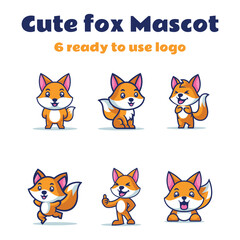 Mascot Animal Fox Bundle Character Set
