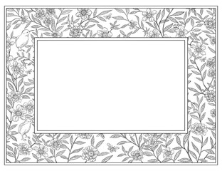 Manuka kanuka flower pattern botanical border and frame