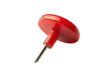 Bright Red Push Pin with Transparent Background Ideal for Office or Home Organization Clips