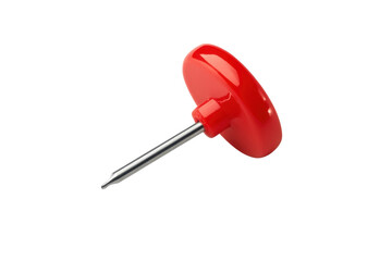 Red Push Pin with a Transparent Background for Office and School Organization Needs