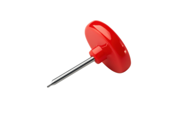 Red Push Pin with a Transparent Background for Office and School Organization Needs