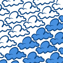 Fototapeta premium Vector illustration of abstract blue and white cloud on white background, versatile for wallpapers, invitations, product packaging, social media templates, and creative works. 