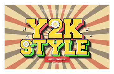 Y2k style retro vintage text effect editable