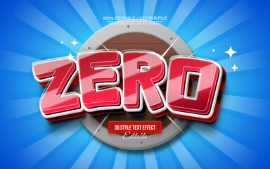 Zero Hero 3D Text Effect for Poster, Logo and T-Shirt Template