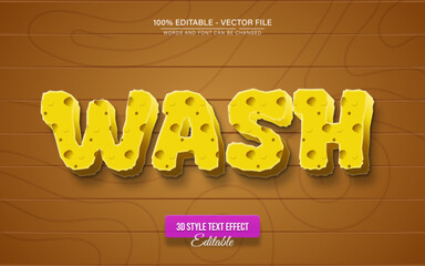 Yellow Sponge Wash 3D Text Effect for Poster, Logo and T-Shirt Template