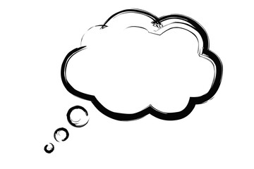 Grunge black icon illustration of a speech bubble on transparent background
