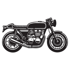 Fototapeta premium Detailed Cafe Racer Line Art for Print Ready Projects