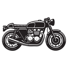 Obraz premium Vintage Cafe Racer Silhouette Clipart for Motorcycle Enthusiasts
