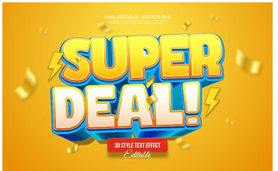 Super deal 3D Text Effect for Poster, Logo and T-Shirt Template