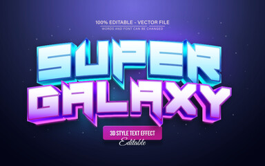 Super galaxy glow bold 3d text effect editable