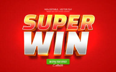 Super Win Golden 3d Text Effect Editable