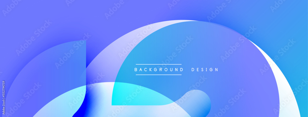 Poster Abstract blue gradients create flowing shapes. Modern design features text background design centered within composition. Smooth transitions, vibrant colors.