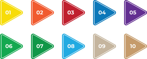 Bullet Points icon set in line style, Simple round numbers in flat style, Set of 1-15 numbers simple black symbol sign for apps, UI, and website, Vector Illustration.