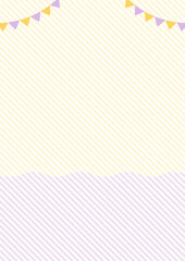 秋のハロウィンの背景、ガーランドとストライプ柄の背景イラスト、縦長