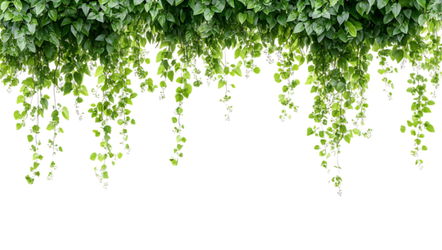 Hanging greenery vines foliage leaves nature plant isolated transparent decor on transparent background