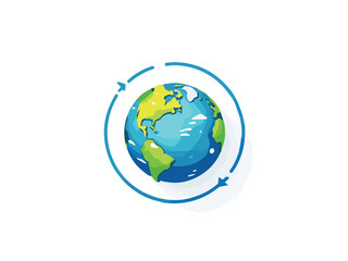 earth globe on white background