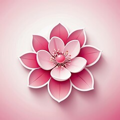 Fototapeta premium Beautiful pink flower design with layered petals showcasing artistic detail and a soft background