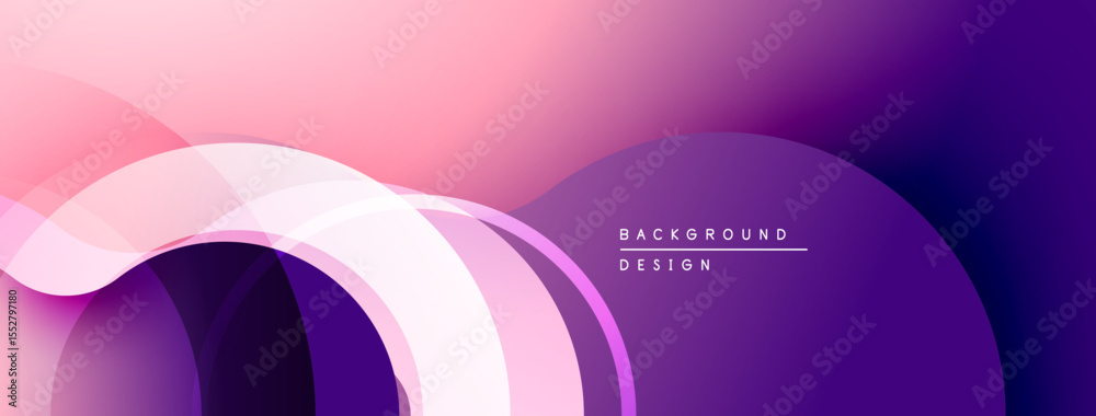 Poster abstract flowing shapes, pinks, purples create dynamic background. modern design, smooth gradients, 