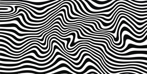 Abstract linear distorted pattern. Linear distorted wavy pattern, optical illusion effect. Creative abstract line style image background for advertising, presentation.