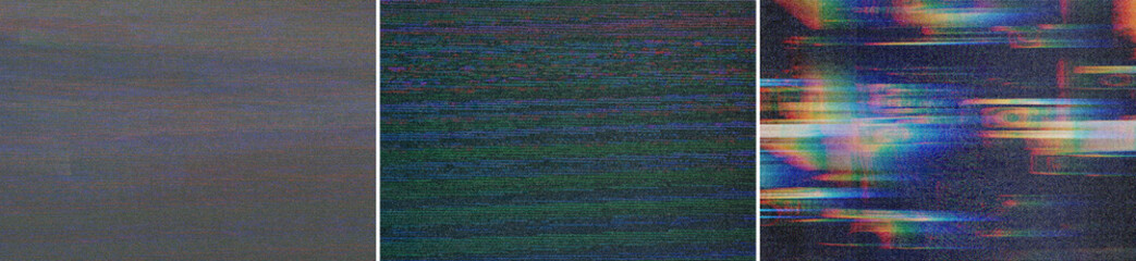 Glitch Screen VHS TV Display Overlay Texture Pack Bundle Effect Surface Noise Grain Grunge