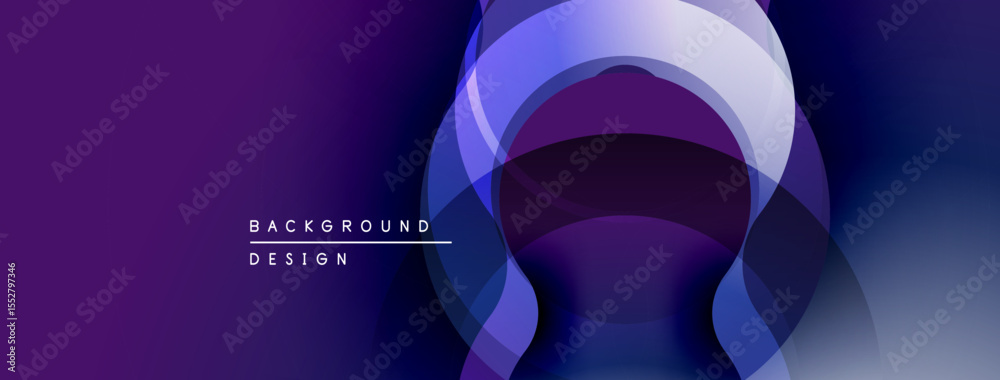 Leinwandbilder Abstract purple design. Overlapping circles create dynamic visual effect. Modern background suitable for various projects.