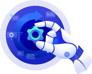Agentic Ai Robotic Process Automation Management Application of Artificial Intelligence clipart