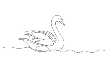 Swan continuous line art drawing