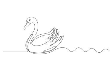 Swan continuous line art drawing